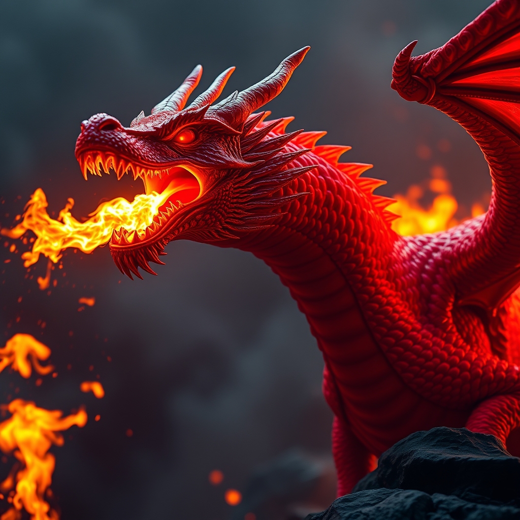 Majestic Fire Dragon